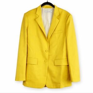 Another Tomorrow Oversized Italian Career Designer Wool Blazer Yellow IT 42 US 6